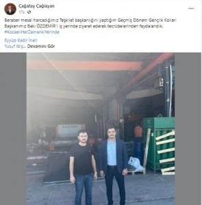 Çağatay Çağlayan Baki Özdemir'i ziyaret etti