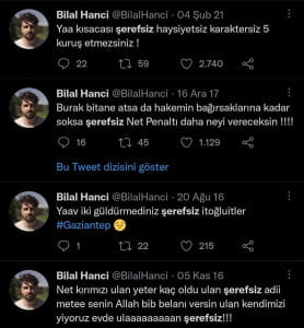 Bilal Hancı hakaret