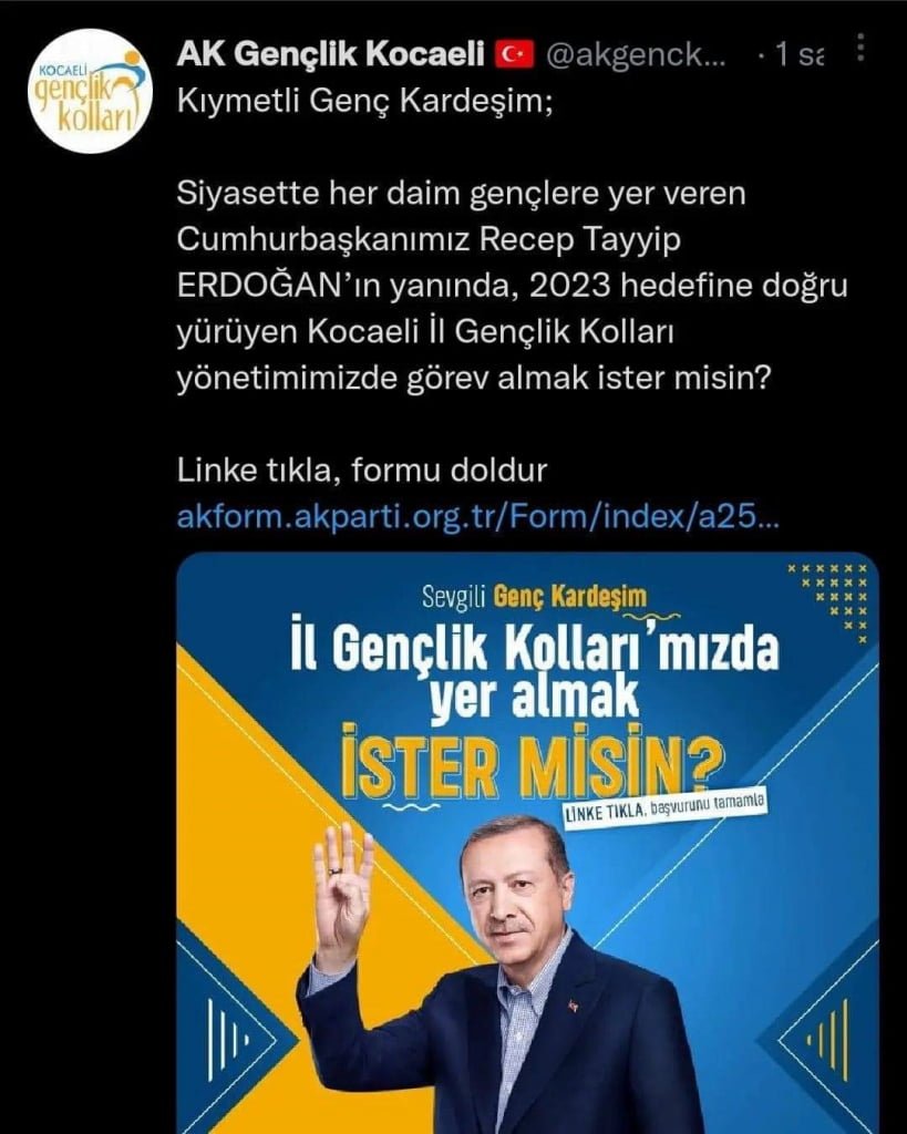 kocaeli akp gençlik kolları başkanı kim