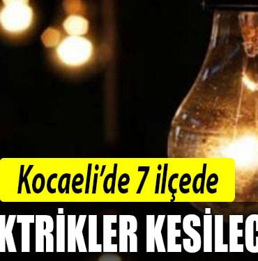 kocaeli 13 agustos elektrik kesintisi