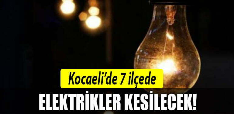 kocaeli 13 agustos elektrik kesintisi