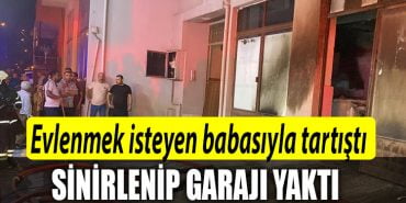 sinirlenip garaji yakti