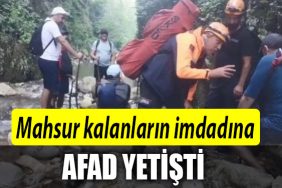 KANYONDA MAHSUR KALANLARIN IMDADINA AFAD YETISTI