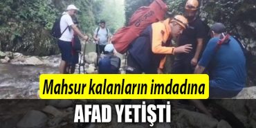 KANYONDA MAHSUR KALANLARIN IMDADINA AFAD YETISTI