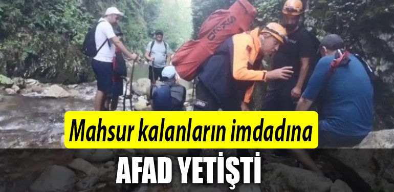 KANYONDA MAHSUR KALANLARIN IMDADINA AFAD YETISTI