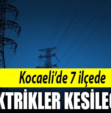 kocaeli 25 ekim elektrik kesintisi