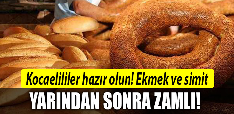 kocaeli ekmek simit zam