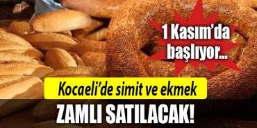 kocaeli ekmek ve simit zam