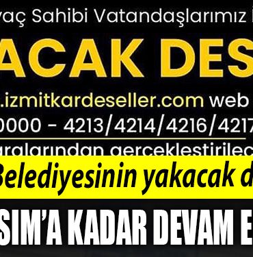 Izmit Belediyesinin yakacak destegi