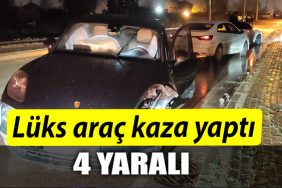 KOCAELI LUKS ARAC KAZA YAPTI 4 YARALI