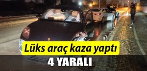 KOCAELI LUKS ARAC KAZA YAPTI 4 YARALI