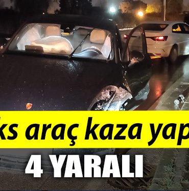 KOCAELI LUKS ARAC KAZA YAPTI 4 YARALI