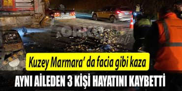 Kocaeli de facia gibi kaza. Ayni aileden 3 kisi hayatini kaybetti