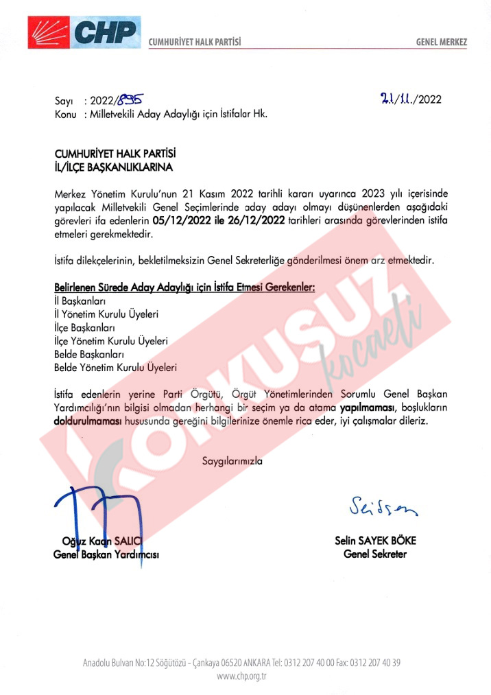 chp istifa