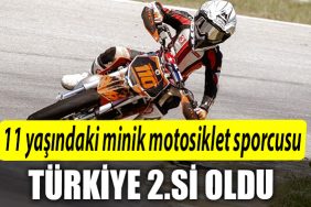 11 yasindaki minik motosiklet sporcusu Cagatay Coklar Turkiye 2.si oldu