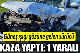 Gunes isigi gozune gelen surucu kaza yapti 1 yarali