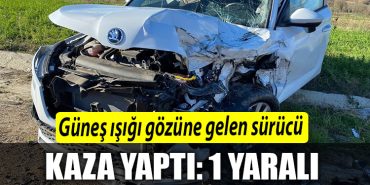 Gunes isigi gozune gelen surucu kaza yapti 1 yarali