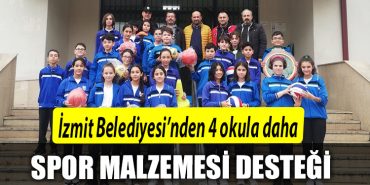 Izmit Belediyesinden 4 okula daha spor malzemesi destegi
