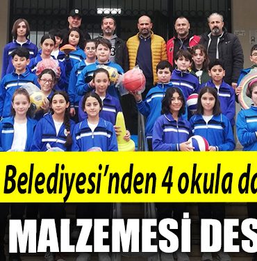 Izmit Belediyesinden 4 okula daha spor malzemesi destegi