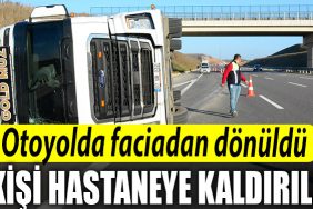 Kocaeli Kuzey Marmarada sebze ve meyve yuklu tir devrildi