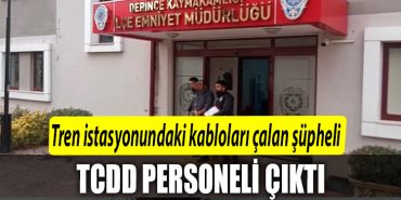 Kocaeli de tren istasyonundaki kablolari calan supheli TCDD personeli cikti