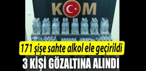 Kocaelide 171 sise sahte alkol ele gecirildi 3 gozalti