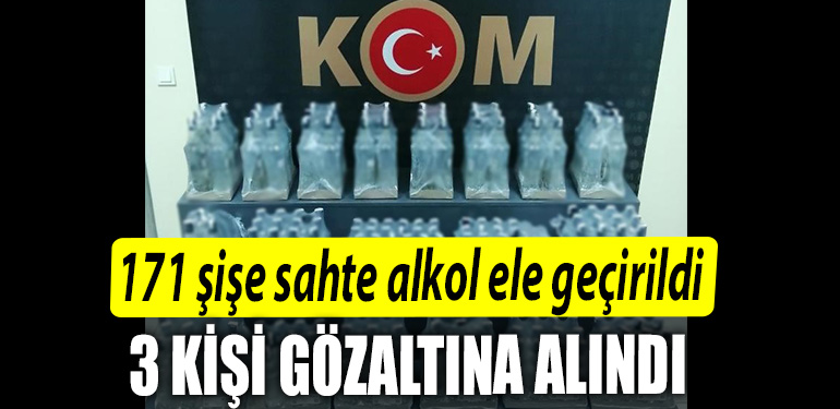Kocaelide 171 sise sahte alkol ele gecirildi 3 gozalti