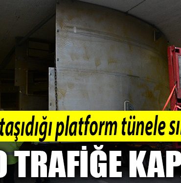 Tirin tasidigi platform tunele sikisti D 100 Ankara istikameti trafige kapandi