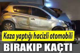kaza yaptigi hacizli otomobili