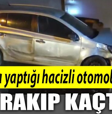 kaza yaptigi hacizli otomobili