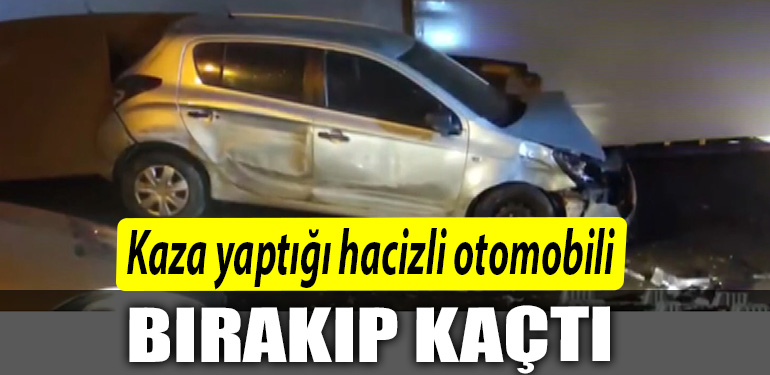 kaza yaptigi hacizli otomobili
