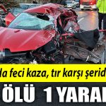 Kocaeli Sakarya sinirinda otoyolda feci kaza tir karsi seride gecti1 olu 1 yarali