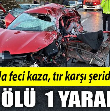 Kocaeli Sakarya sinirinda otoyolda feci kaza tir karsi seride gecti1 olu 1 yarali