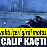 Kocaeli de Gece vakti iceri girdi Hem motosikleti hem kaski caldi