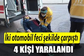 Kocaeli de Iki otomobil feci sekilde carpisti 4 yarali