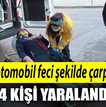 Kocaeli de Iki otomobil feci sekilde carpisti 4 yarali