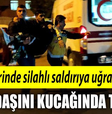 Kocaeli de Isyerinde silahli saldiriya ugrayan arkadasini kucaginda tasidi