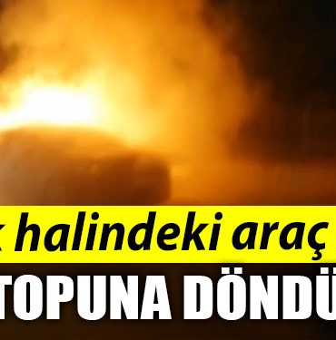 Kocaeli de Park halindeki arac alev topuna dondu