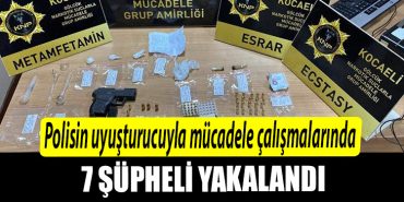 Kocaeli de Polisin uyusturucuyla mucadele calismalarinda 7 supheli yakalandi