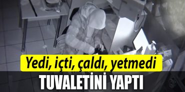 Kocaeli de Yedi icti caldi yetmedi tuvaletini yapti