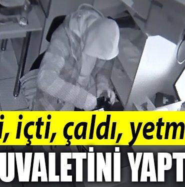 Kocaeli de Yedi icti caldi yetmedi tuvaletini yapti