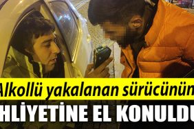 Kocaeli de alkollu yakalanan surucunun ehliyetine el konuldu