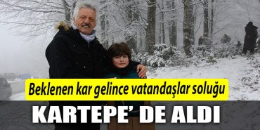 Kocaeli de beklenen kar gelince vatandaslar solugu Kartepede aldi