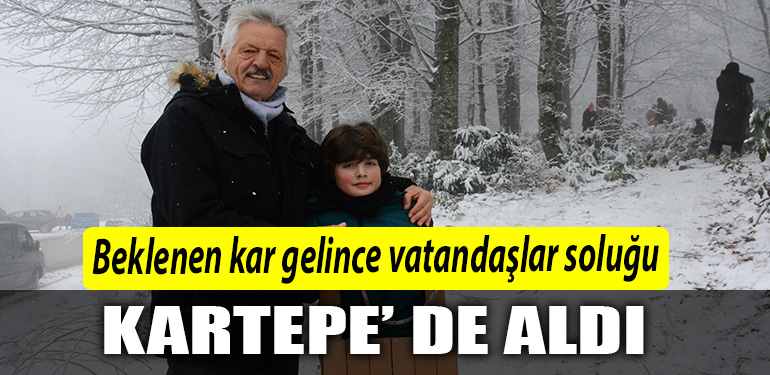 Kocaeli de beklenen kar gelince vatandaslar solugu Kartepede aldi