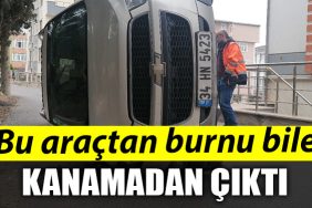 Kocaeli de bu aractan burnu kanamadan cikti