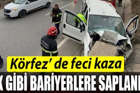 Kocaeli de feci kaza. Hiz gostergesi 130 kilometrede takili kaldi