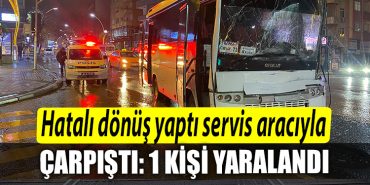 Kocaeli de hatali donus yapti servis araciyla carpisti 1 yarali
