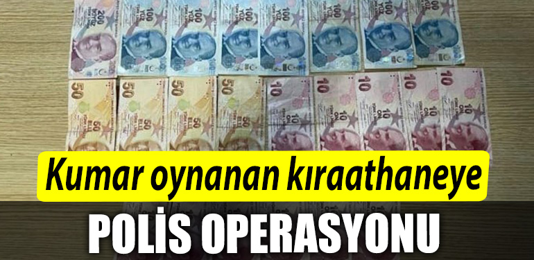 Kocaeli de kumar oynanan kiraathaneye polis operasyonu