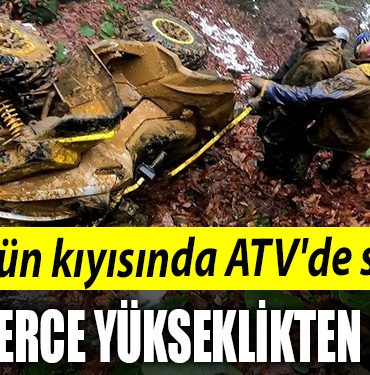 Kocaeli de olumun kiyisinda ATVde safari. Metrelerce yuksekten dustu