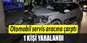 Kocaeli de otomobil once servis aracina sonra elektrik diregine carpti 1 yarali